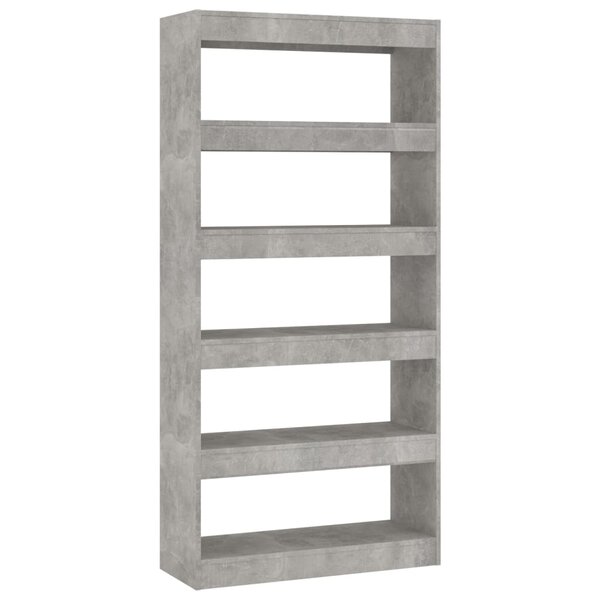 vidaXL Bibliothèque/Séparateur de pièce Gris béton bois d'ingénierie