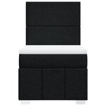 vidaXL Sommier à lattes de lit et matelas Noir 80x200 cm Tissu