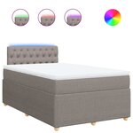 vidaXL Sommier à lattes de lit avec matelas taupe 120x190 cm tissu
