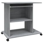 vidaXL Bureau d'ordinateur Sonoma gris 80x50x75 cm Bois d'ingénierie