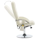 vidaXL Fauteuil de massage avec repose-pied blanc crème similicuir