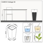 LECHUZA Jardinière CUBICO Cottage 30 ALL-IN-ONE Blanc