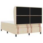 Lit Box Spring avec Matelas Crème 140x190 cm Tissu