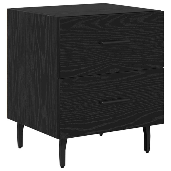 vidaXL Cabinet de chevet avec tiroir Chêne noir 40 x 35 x 47.5 cm