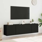 vidaXL Meubles TV muraux 2 Pièces noir 80x30x41 cm