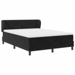 vidaXL Lit à ressorts avec matelas Noir 160 x 200 cm Velours