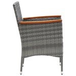 vidaXL Mobilier à dîner de jardin et coussins 7Pièces Résine tressée Gris