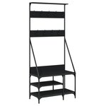 vidaXL Porte-vêtements et rangement des chaussures noir 80x40x184 cm