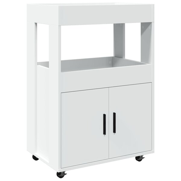 vidaXL Chariot de bar blanc 60x39 5x89 cm bois d'ingénierie