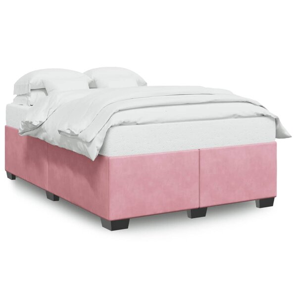 vidaXL Cadre de lit Rose 140x200 cm Velours
