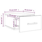 vidaXL Table de chevet murale sonoma gris 35x35x20 cm