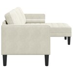 vidaXL Canapé L Crème 173x131x67 cm Velours