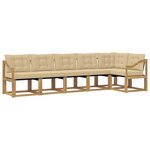 vidaXL Ensemble de canapés d'extérieur 6 Pièces Blanc et Beige