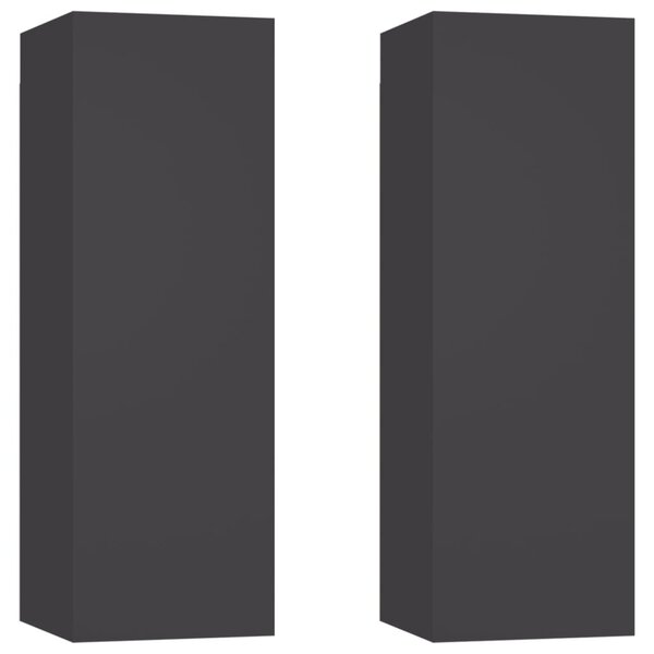 vidaXL Meubles TV 2 Pièces Gris 30 5x30x90 cm Bois d’ingénierie