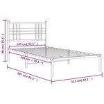 vidaXL Cadre de lit métal avec tête de lit blanc 107x203 cm