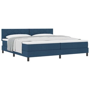 vidaXL Lit à ressorts avec tête de lit Bleu 200 x 200 cm tissu
