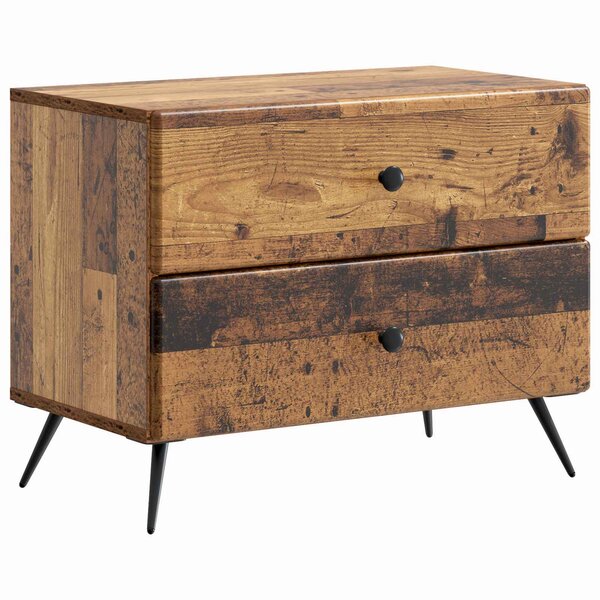 vidaXL Cabinet de chevet avec tiroir Bois ancien 62 x 34 5 x 47 5 cm