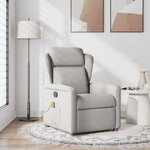vidaXL Fauteuil de massage inclinable gris nuage tissu