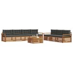 vidaXL Ensemble de canapés d'extérieur 8 Pièces Naturel et Anthracite