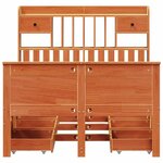 vidaXL Lit bibliothèque sans matelas cire marron 135x190 cm pin massif