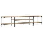 vidaXL Meuble TV chêne sonoma 201x35x45 cm bois d'ingénierie et fer