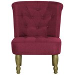 vidaXL Chaises françaises lot de 2 rouge bordeaux tissu