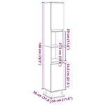 vidaXL Armoire de salle de bain gris béton 30x30x190 cm