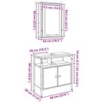 Ensemble de mobilier de salle de bain 2 pièces en bois ancien et en bois d'ingénierie
