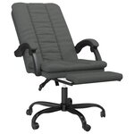 vidaXL Fauteuil inclinable de bureau Gris foncé Tissu