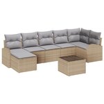 Ensemble de Canapé de Jardin 8 Pièces avec Coussins Rattan Synthétique Noir