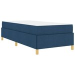 vidaXL Lit à ressorts avec matelas Bleu et Blanc 90 x 190 cm tissu