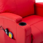 vidaXL Fauteuil de massage Rouge Similicuir