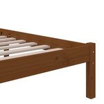 vidaXL Cadre de lit Marron miel Bois massif 135x190 cm Double