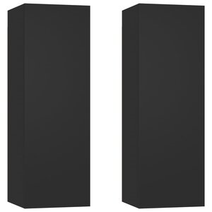 vidaXL Meubles TV 2 Pièces Noir 30 5x30x90 cm Bois d’ingénierie