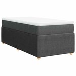 vidaXL Sommier à lattes de lit et matelas Gris foncé 90x190 cm Tissu