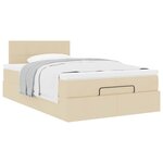 vidaXL Cadre de lit ottoman avec matelas crème 120x200cm tissu