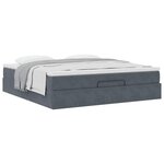 VidaXL Cadre de lit ottoman avec matelas gris foncé 180x200 cm velours