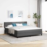 vidaXL Lit à ressorts avec matelas Gris foncé 200 x 180 cm Polyester