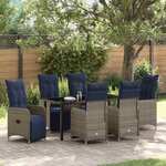 vidaXL Ensemble de salle à manger pour jardin 7 Pièces Gris polyrotin
