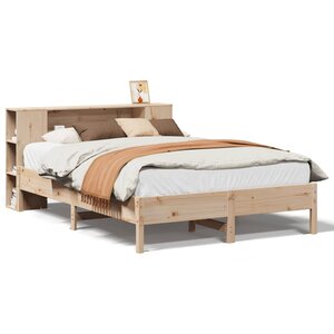 vidaXL Lit bibliothèque sans matelas 160x200 cm bois massif de pin