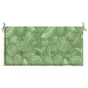 vidaXL Coussin de banc de jardin motif de feuilles 100x50x4 cm