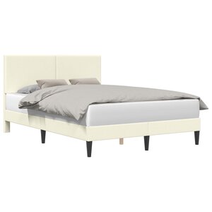 vidaXL Cadre de lit Crème 140 x 190 cm Tissu en velours côtelé