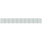 Vidaxl panneau de clôture avec poteaux fer 17 x 2 m vert