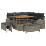 vidaXL Ensemble de canapé de jardin avec coussin 8 Pièces Gris Poly rotin
