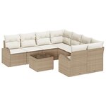 vidaXL Ensemble de canapé de jardin 9 Pièces Beige 55 x 55 x 37 cm