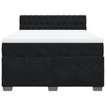 vidaXL Sommier à lattes de lit avec matelas Noir 140x190 cm Velours