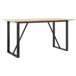 vidaXL Table à manger cadre en O 160x80x75 cm bois de pin massif acier