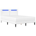 vidaXL Cadre de lit avec bandes LED Blanc 160 x 200 cm Simili cuir