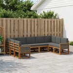 vidaXL Ensemble de canapés d'extérieur 9 Pièces Naturel et Anthracite