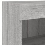 vidaXL Meuble TV muraux 4 Pièces avec lumières LED sonoma gris